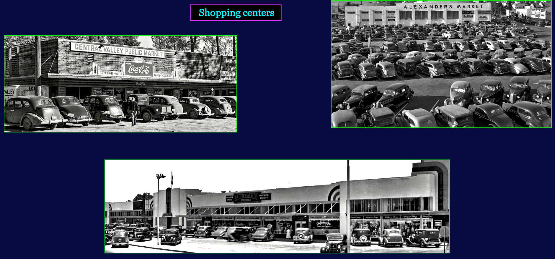Bigger parking lots, 1940s